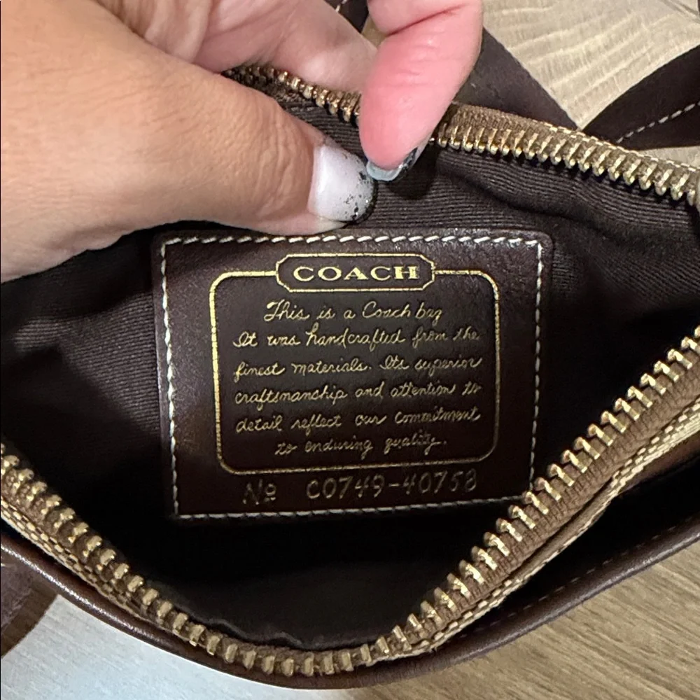 Coach Signature Canvas Crossbody in Brown and Tan - Picture 3 of 4